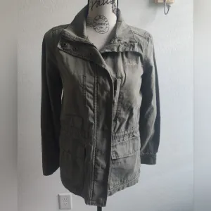 🆕 Madewell Olive Military Green 100% cotton chore Cargo Fall Gorpcore Jacket_XS