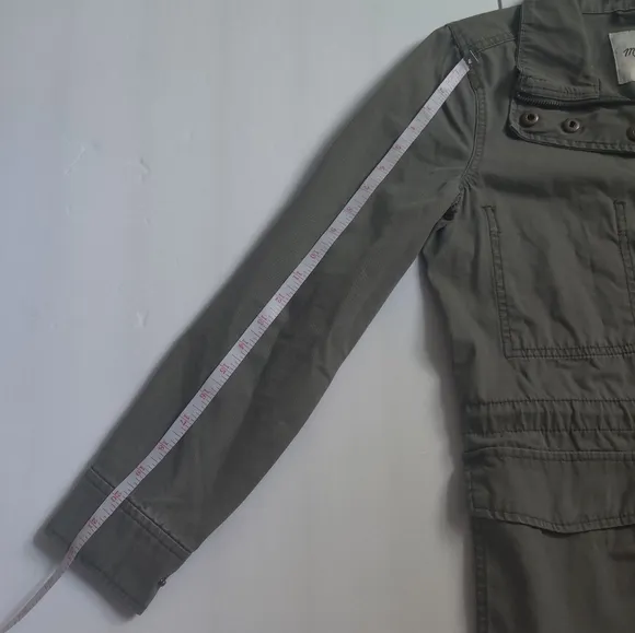 🆕 Madewell Olive Military Green 100% cotton chore Cargo Fall Gorpcore Jacket_XS