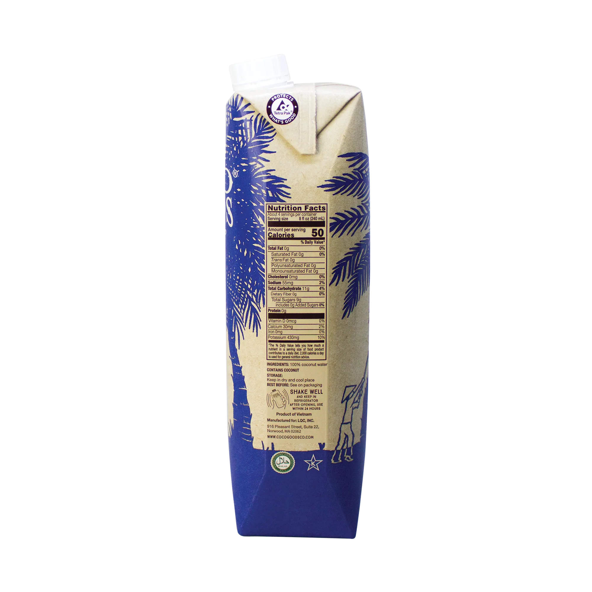100% Natural Coconut Water 33.8 fl. oz, 6 pack
