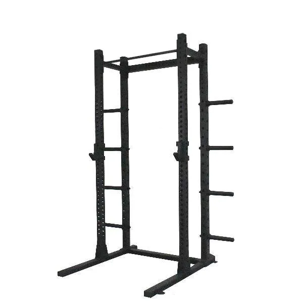 1RM Obsidian Squat Rack w Storage & Flat Bench | Commercial
