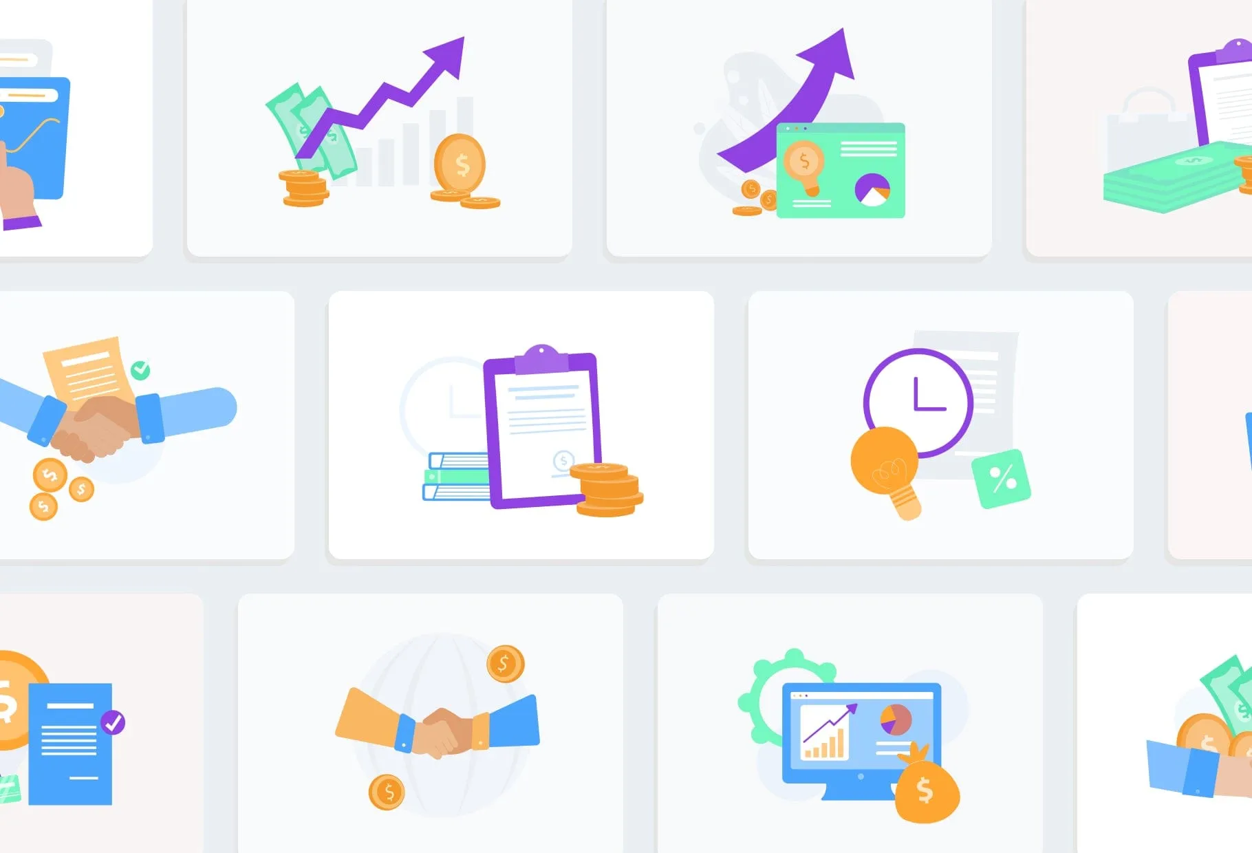 20 Unique Business Conceptual Illustrations Fully Editable in Canva