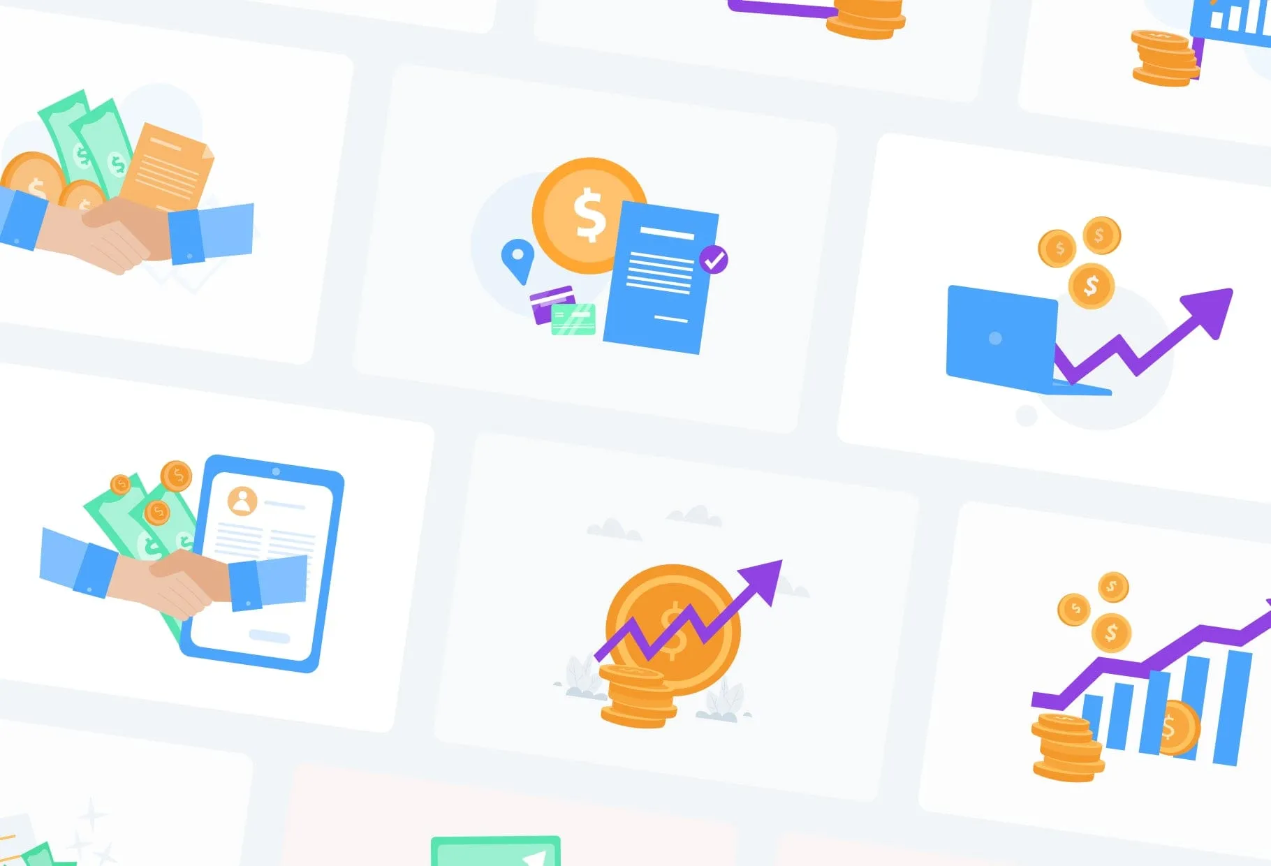 20 Unique Business Conceptual Illustrations Fully Editable in Canva
