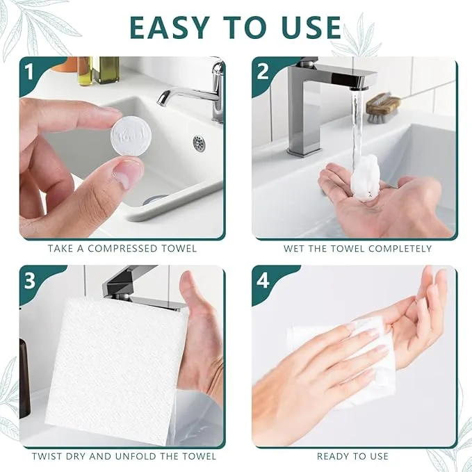 200 Pieces Compressed Towels Portable Disposable Mini Compressed Coin Tissue Toilet Paper Tablets for Travel, Camping, Hiking, Sport, Beauty Salon, Home Hand Wipes