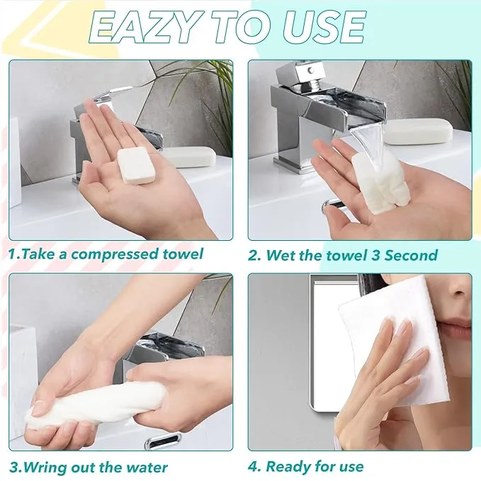 24 PCS Portable Compressed Towels Tablets,Disposable Face Towel,Disposable Towel Thicker Style Coin Tissue,Disposable Washcloths for Travel,Hiking,Camping,Home,Outdoor Activities,Beauty Salon (24)