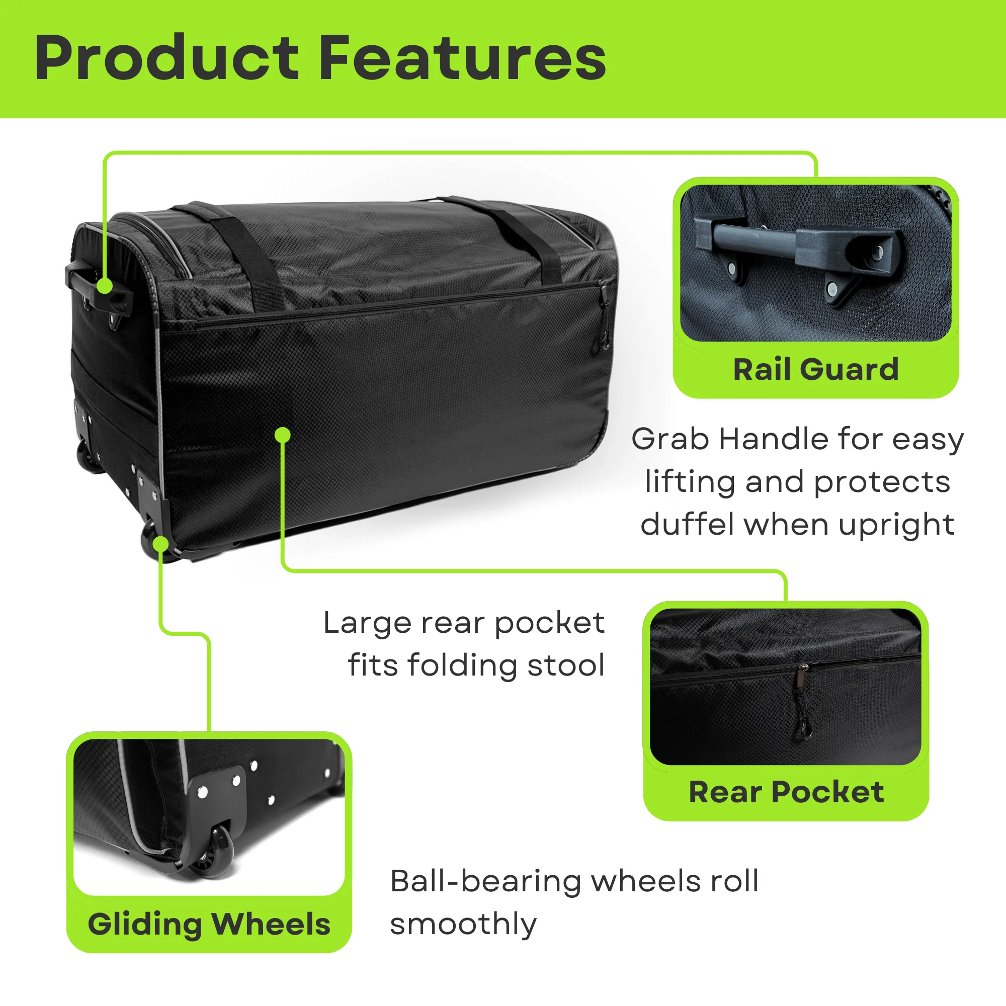 28in Wheeled Duffel with Garment Rack