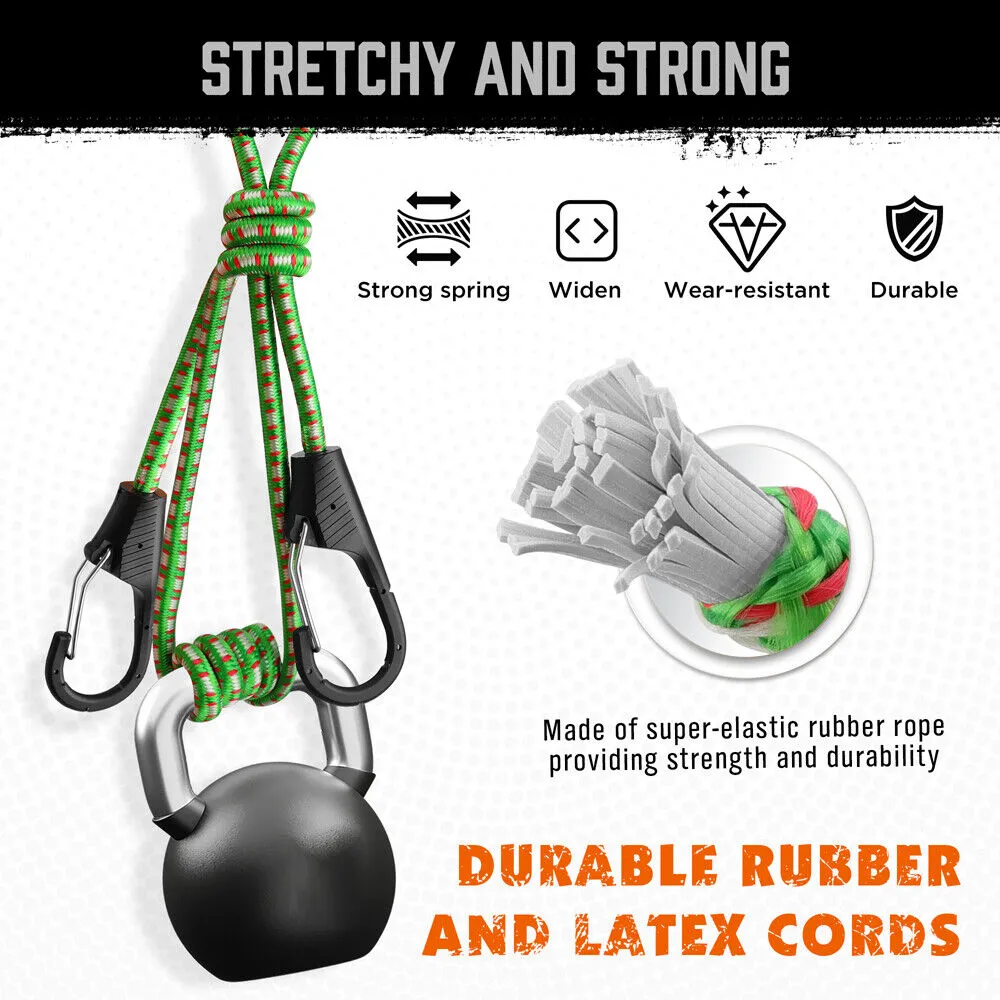 28Pc Bungee Cord Set Outdoor Tarp Clips Canopy Ties & Ball Bungees Organizer Bag
