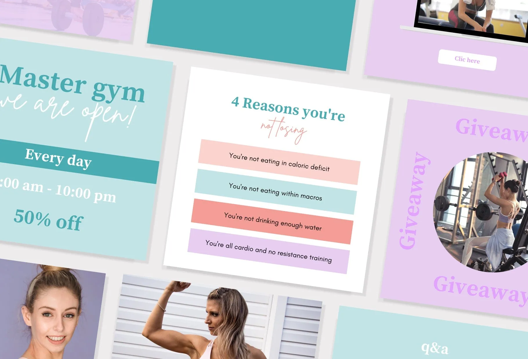 30 Gym Instagram Post Canva Templates
