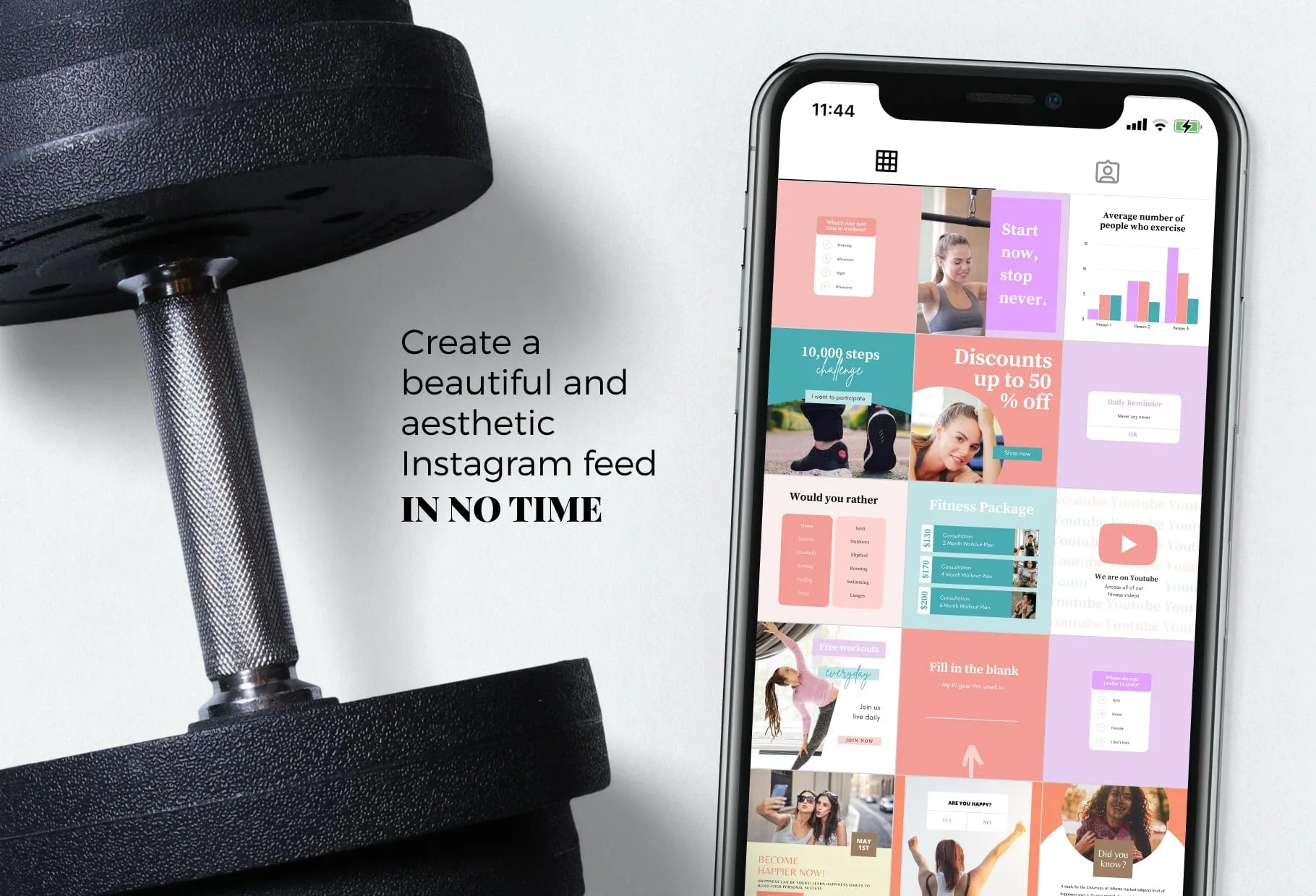 30 Gym Instagram Post Canva Templates