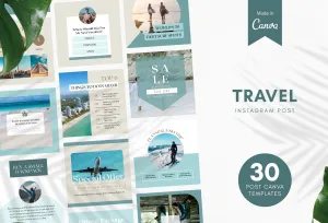 30 Travel Instagram Post Canva Templates