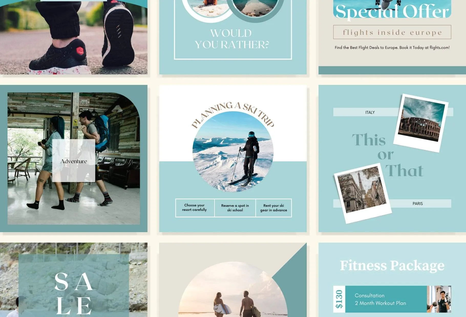 30 Travel Instagram Post Canva Templates