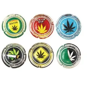 3.3" Glass Fashion Ashtray - #1 - (6 Count Display)
