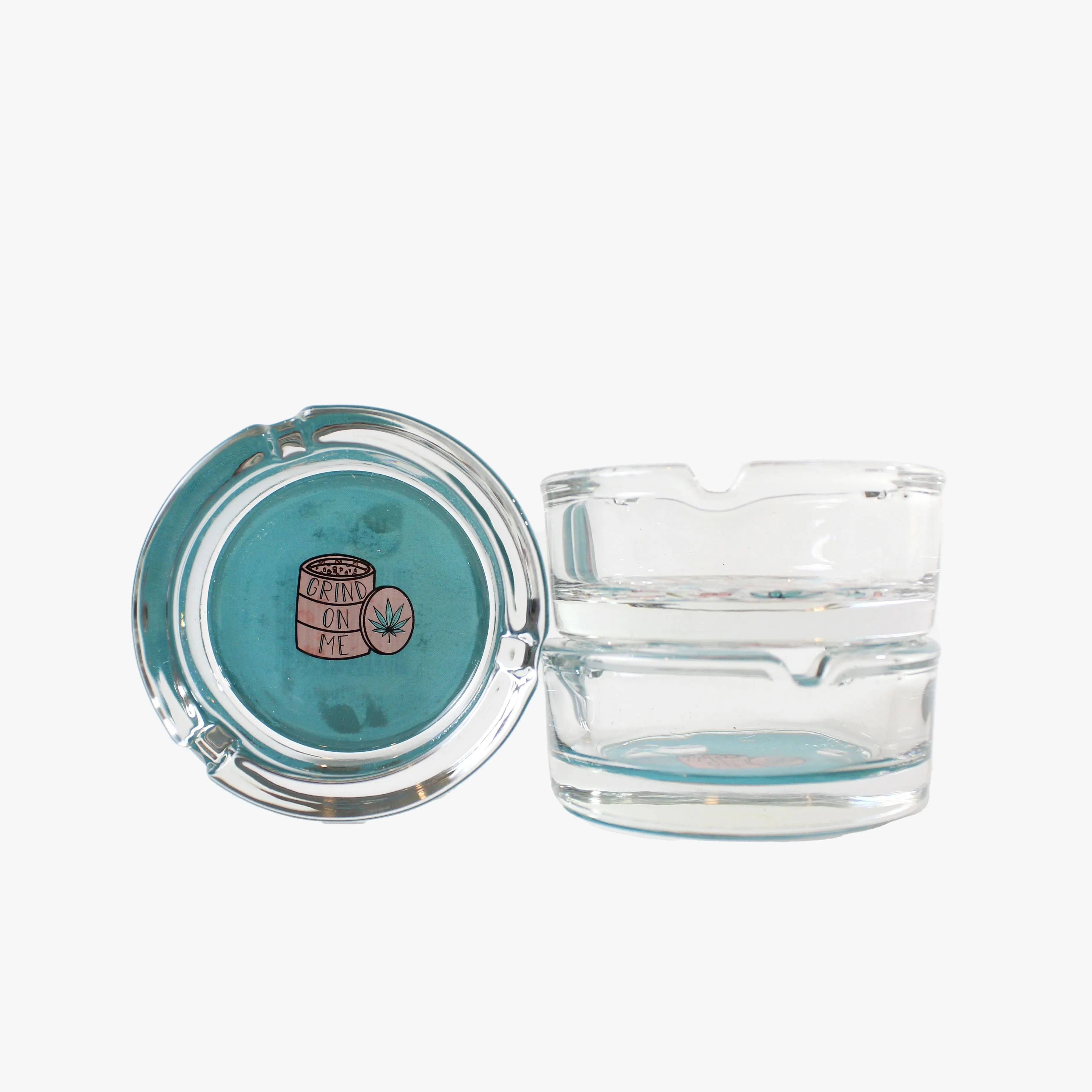 3" Giddy Glass Ash Trays - Grind On Me -  (6 Count Display)