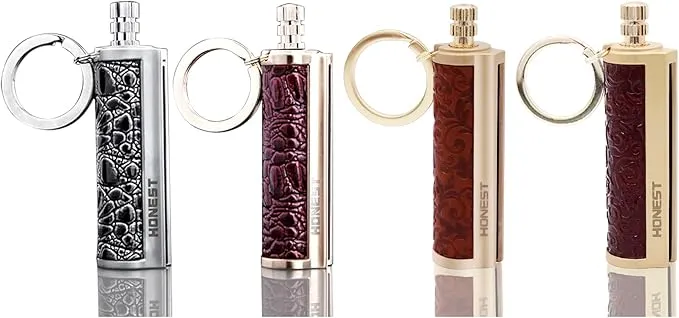 4 PCS Dragon’s Breath Immortal Lighter, Metal Keychain Flint Matchstick Kerosene Refillable Lighter, Waterproof Keychain Lighter for Emergency Survival Mountaineering Camping Hiking