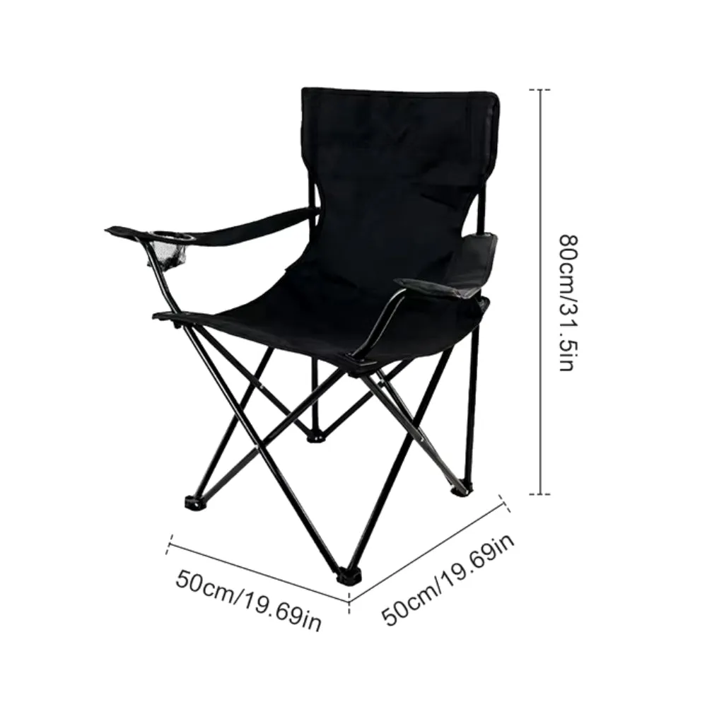 4 Sillas Plegables Camping para Exteriores con Funda (Negro)