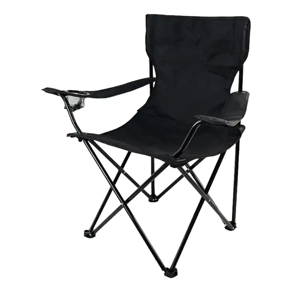4 Sillas Plegables Camping para Exteriores con Funda (Negro)