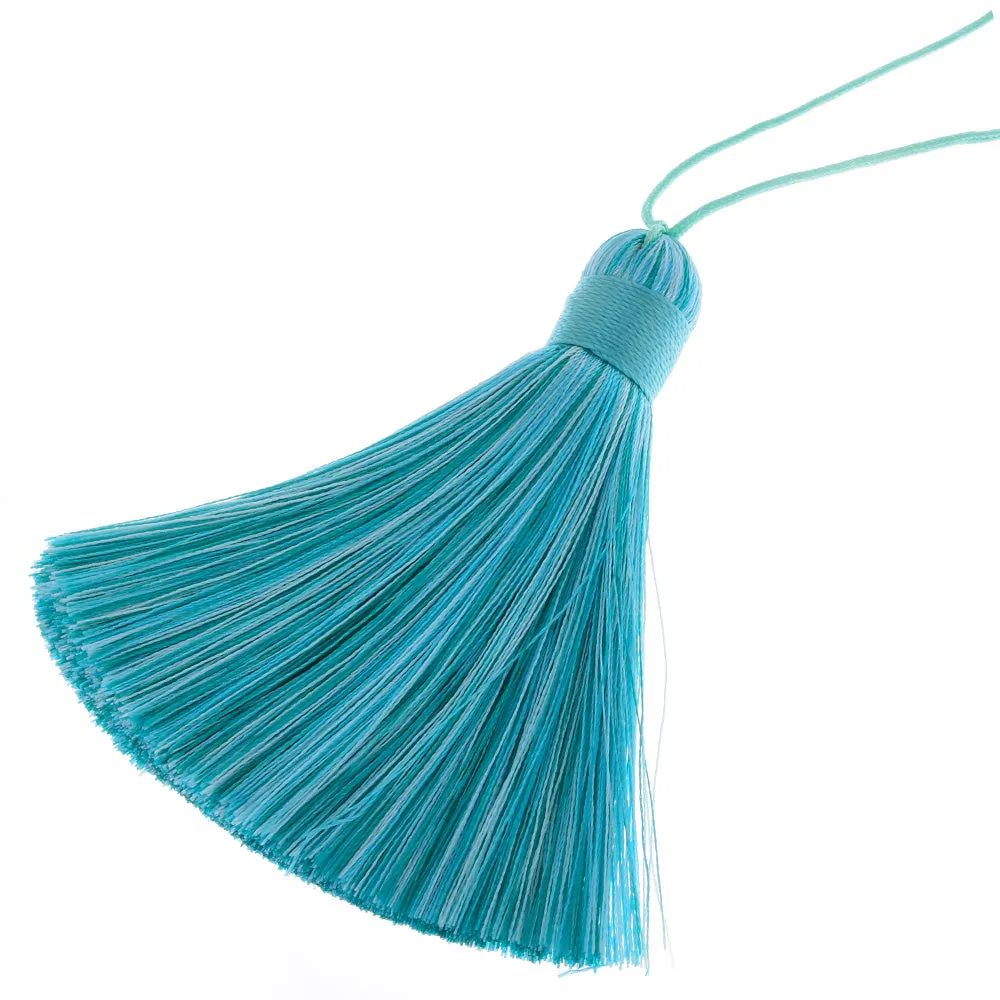 8cm Rainbow Rayon Tassel Silk Tassels Multicolor Gradient Color Jewelry Making Supplies Keychain Handbag  2pcs 10190952