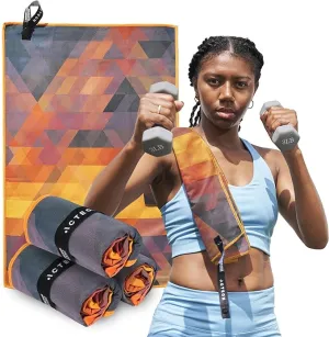 Acteon Quick Dry Microfiber Gym Towel, 4 Pack Odor-Free, Super Absorbent Workout Towels, Body Sweat
