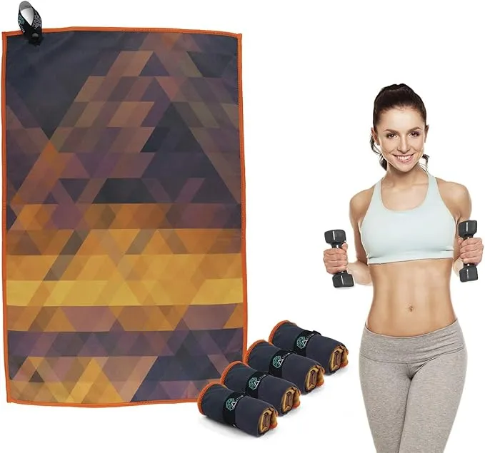 Acteon Quick Dry Microfiber Gym Towel, 4 Pack Odor-Free, Super Absorbent Workout Towels, Body Sweat