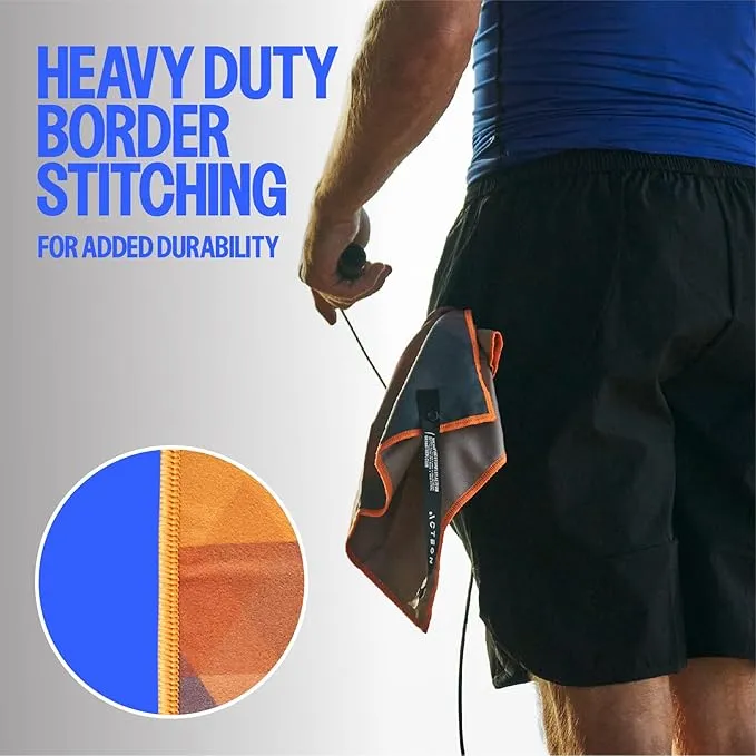Acteon Quick Dry Microfiber Gym Towel, 4 Pack Odor-Free, Super Absorbent Workout Towels, Body Sweat