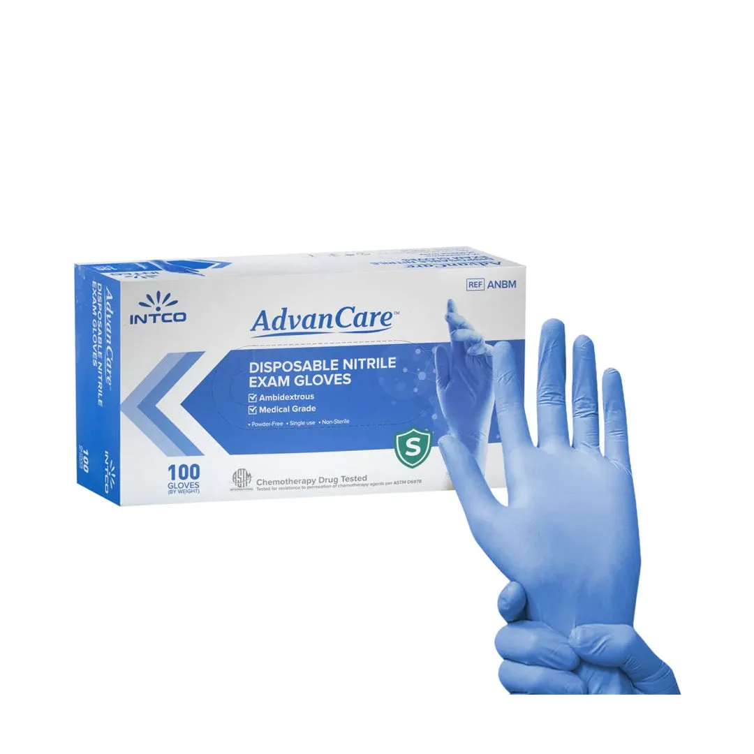 *AdvanCare Medical Nitrile Examination Gloves - (3.5mil) (Blue)