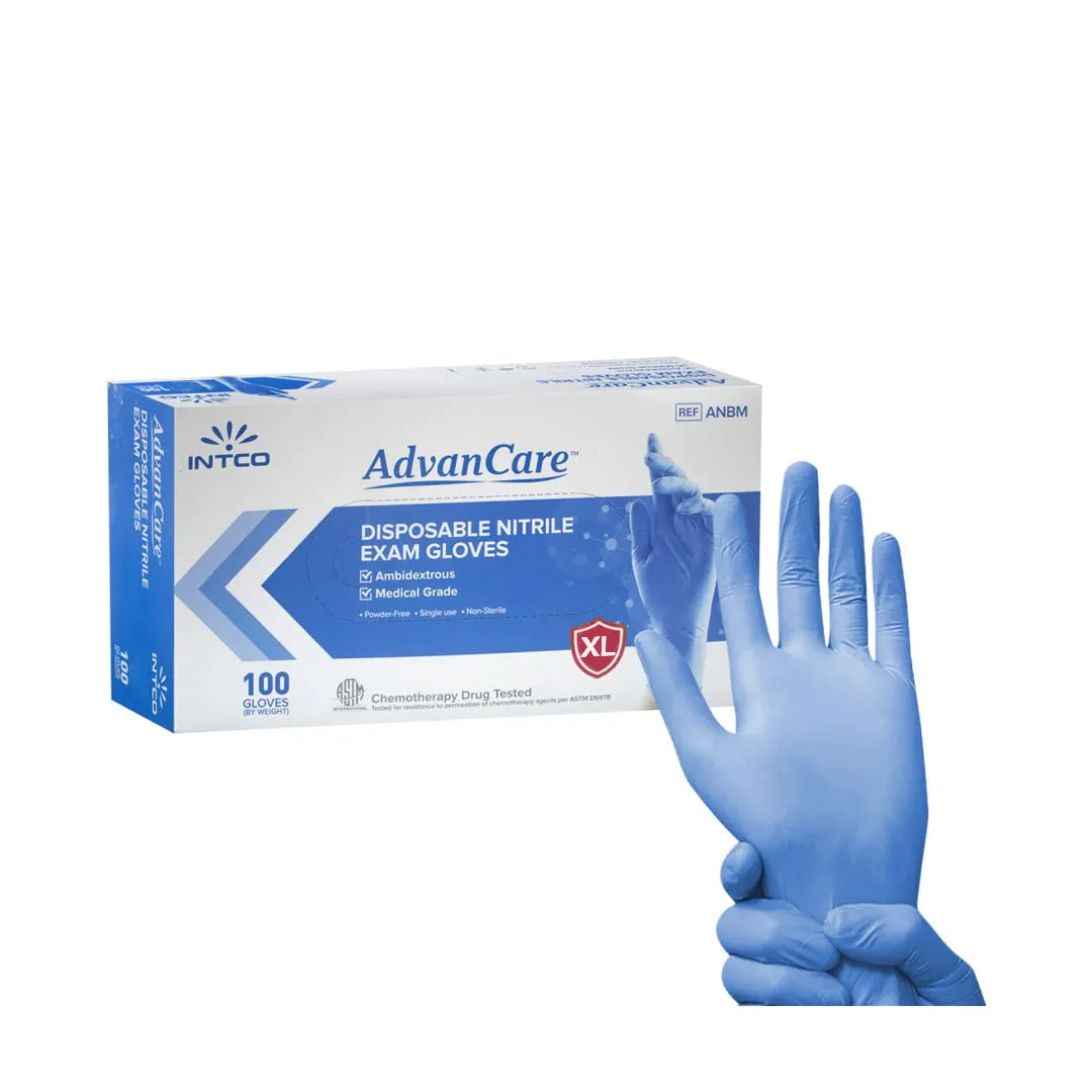 *AdvanCare Medical Nitrile Examination Gloves - (3.5mil) (Blue)