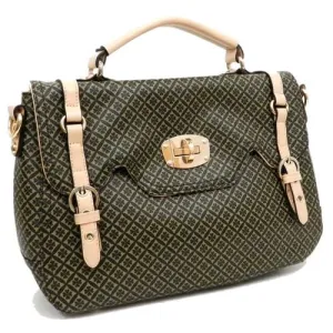 ALBA lock polka Signature Shoulder office Bag L wallet set Black ivy