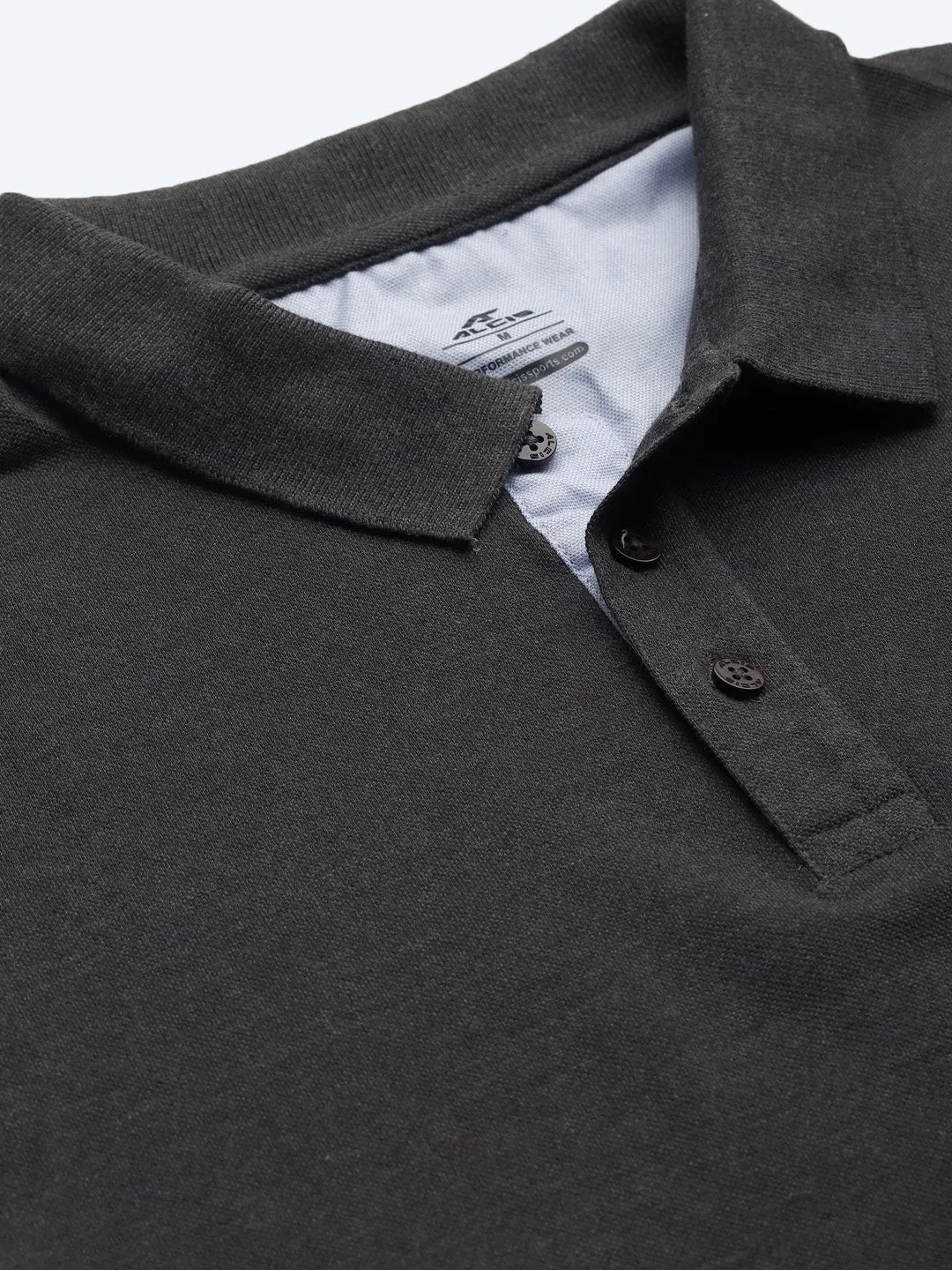 ALCIS Men Solid Grey Polo T-Shirt