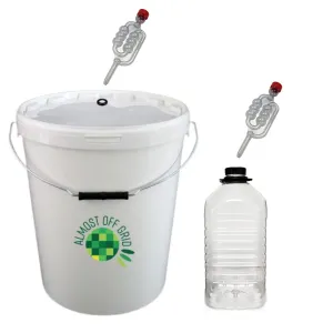Almost Off Grid 25 litre Homebrew Bucket with PET Demijohn and 2 Airlocks