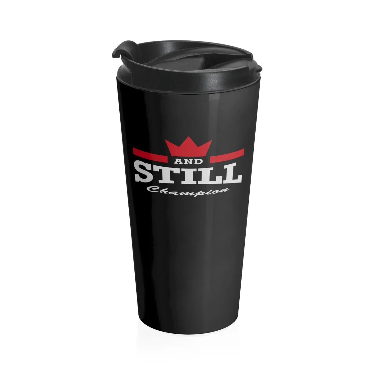 And Still Champion™ black stainless steel travel mug - 15oz