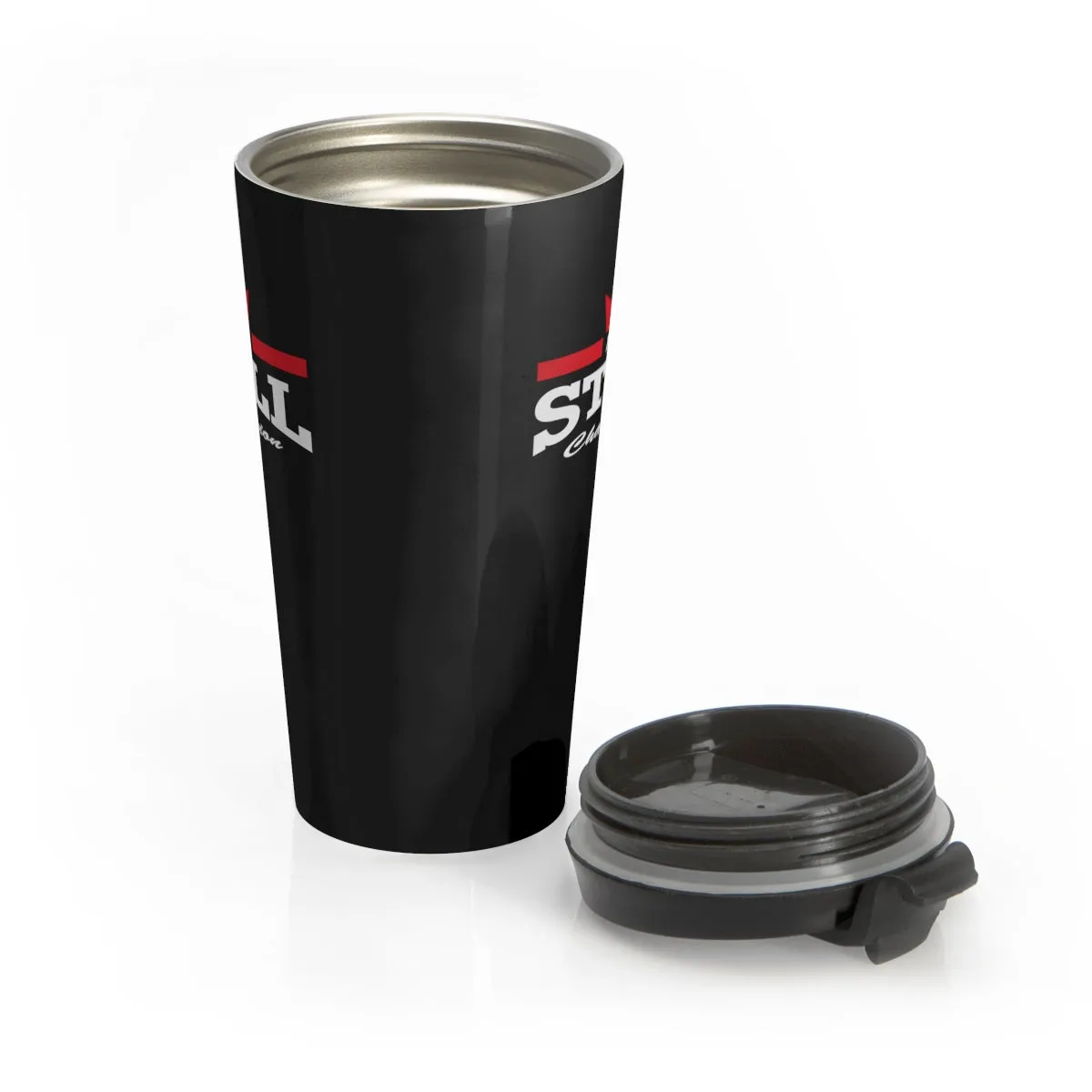 And Still Champion™ black stainless steel travel mug - 15oz