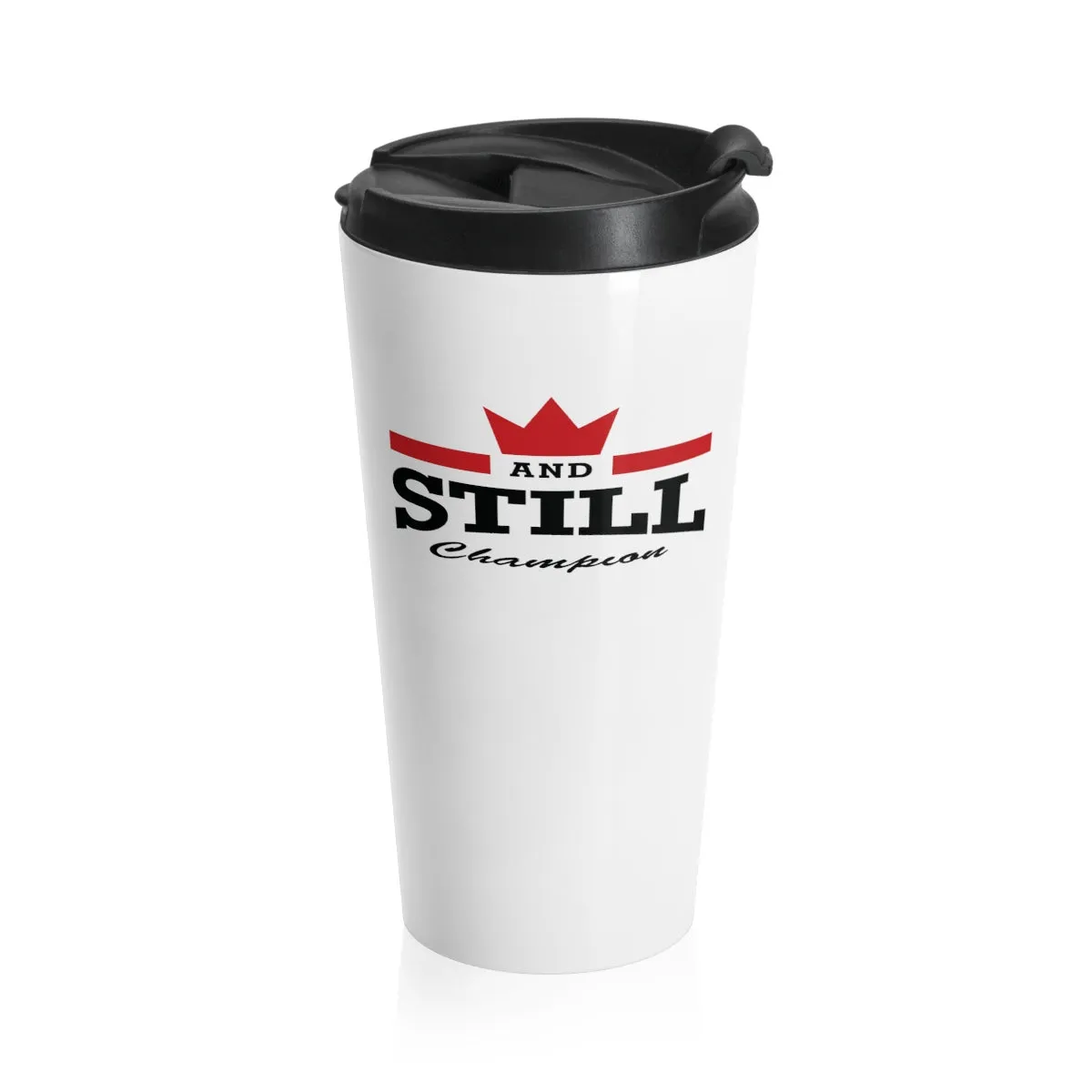 And Still Champion™ white stainless steel travel mug - 15oz