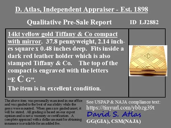 Antique Gold Compact Box by Tiffany & Co.