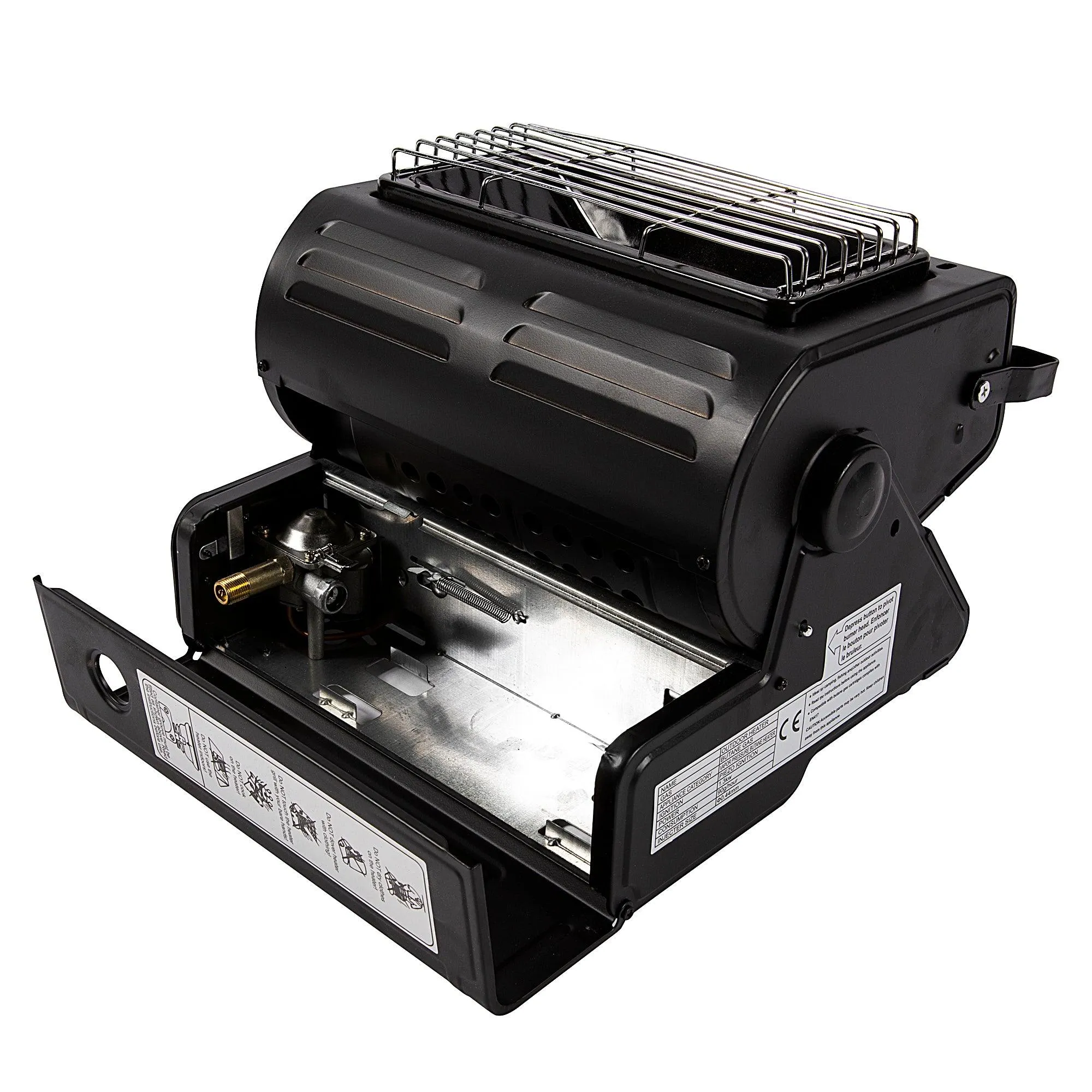 Aragaz portabil si incalzitor MICUL FERMIER, GF-0630, 2 in 1, 1.3 KW negru