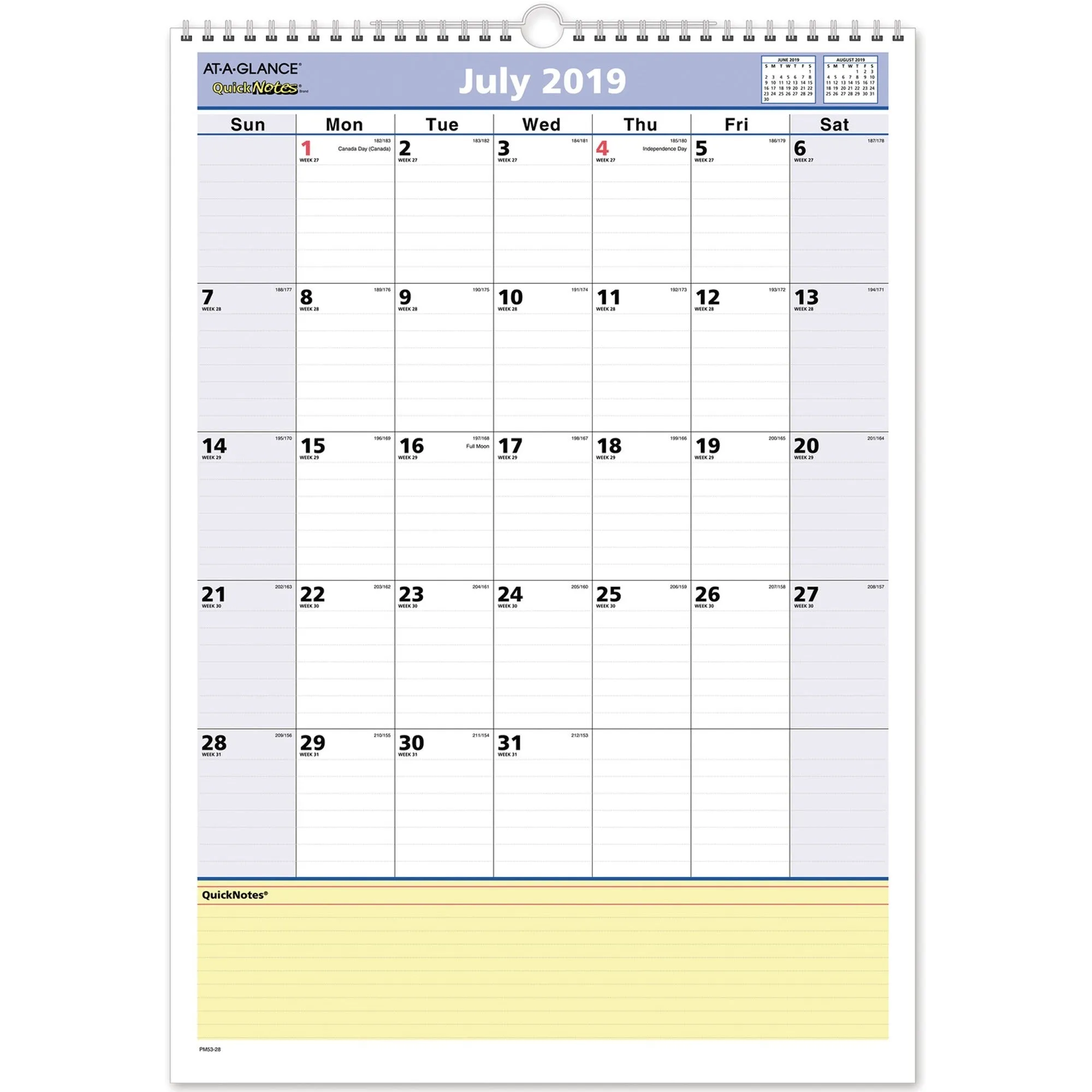 At-A-Glance QuickNotes Academic Monthly Wall Calendar