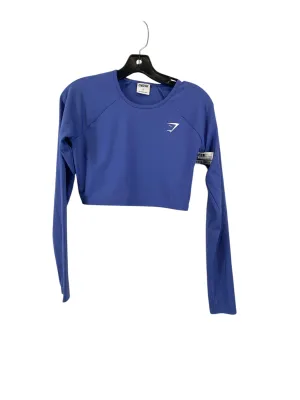 Athletic Top Long Sleeve Crewneck By Gym Shark In Blue, Size: S