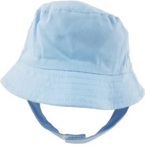 Baby Boys Plain Sky Blue Bucket Hat With Chin Strap