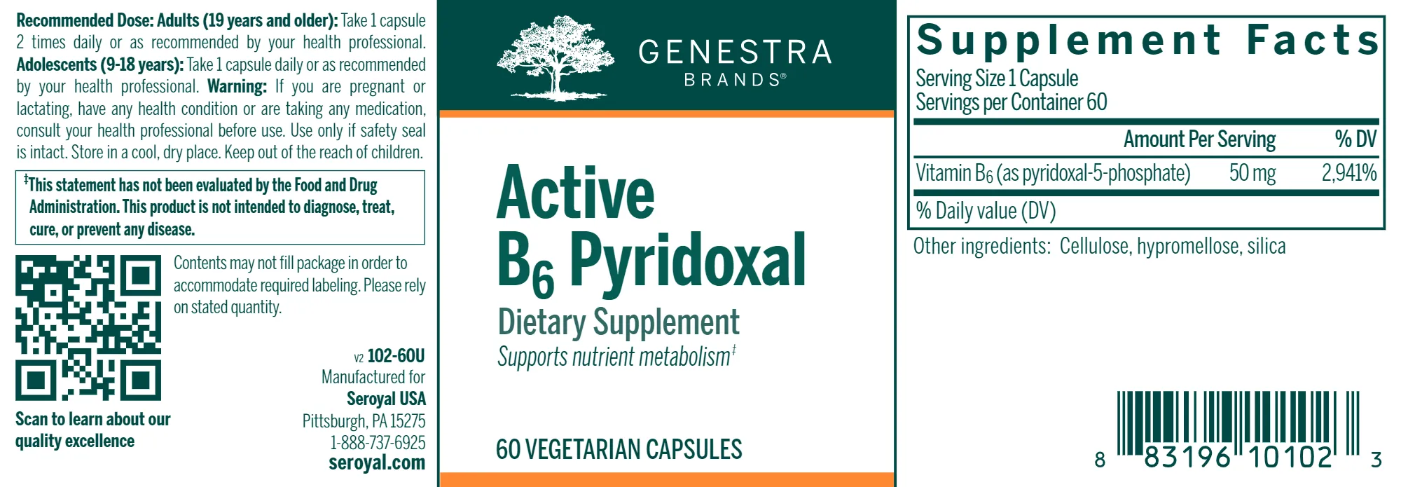 BACKORDER ONLY - Active B6 Pyridoxal
