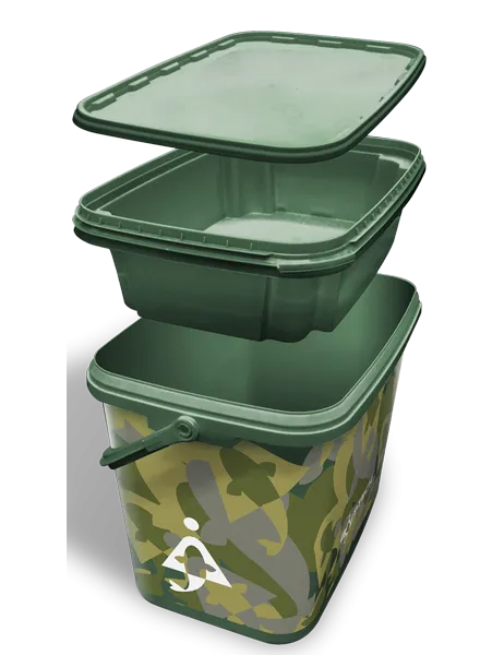 BAIT TECH 8L Utility Camo Bucket with Insert Tray