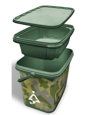 BAIT TECH 8L Utility Camo Bucket with Insert Tray