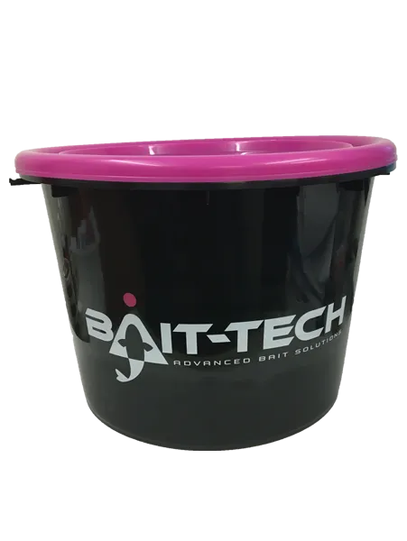 BAIT TECH Groundbait Bucket & Lid - Black/Pink