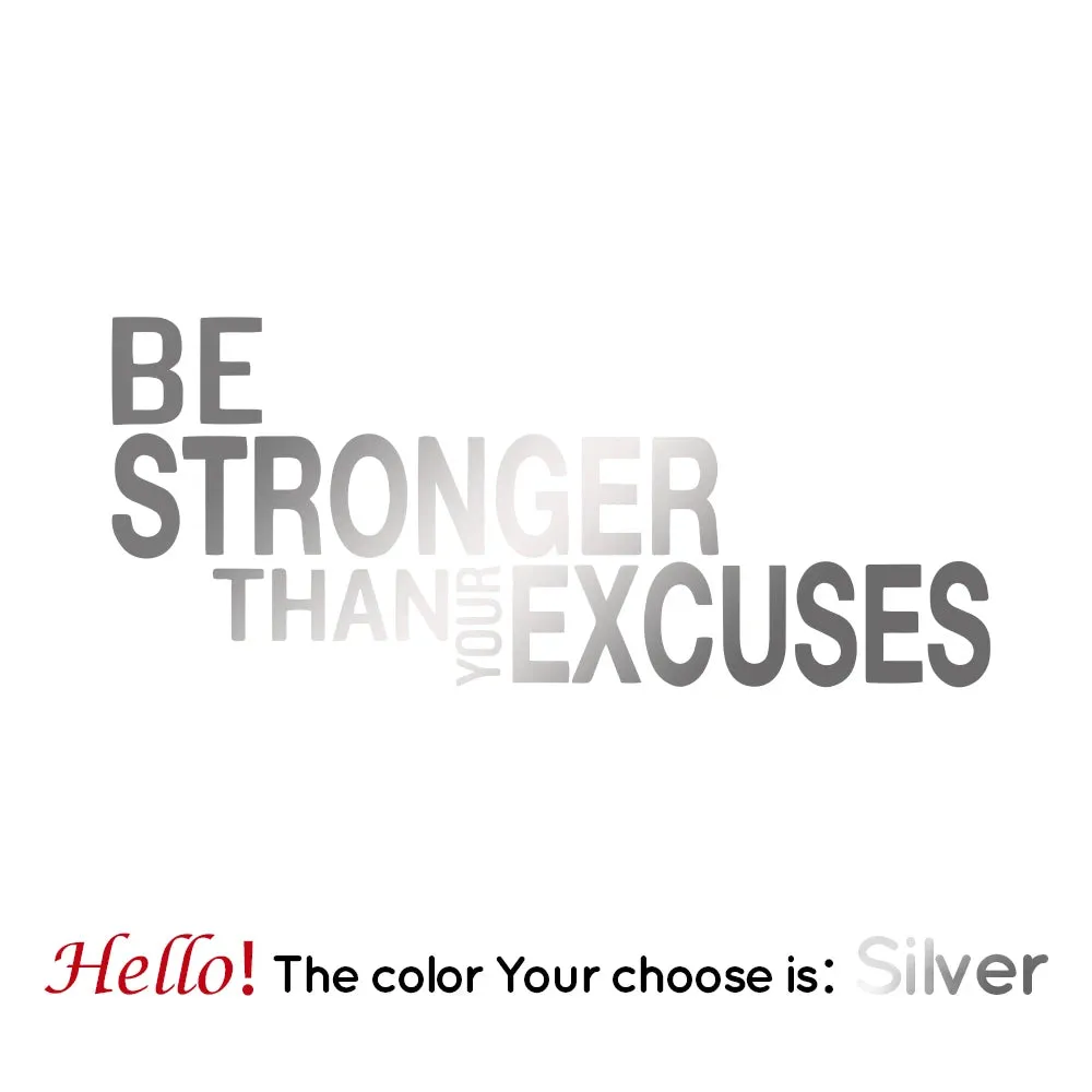 Be Stronger Than Your Excuses Quote Wall Sticker
