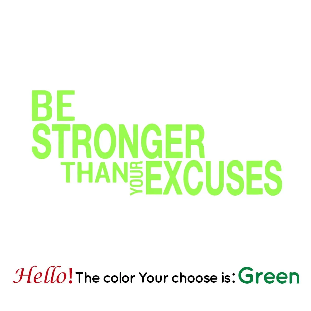 Be Stronger Than Your Excuses Quote Wall Sticker