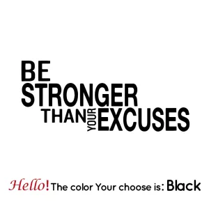 Be Stronger Than Your Excuses Quote Wall Sticker
