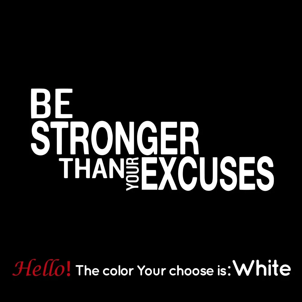 Be Stronger Than Your Excuses Quote Wall Sticker