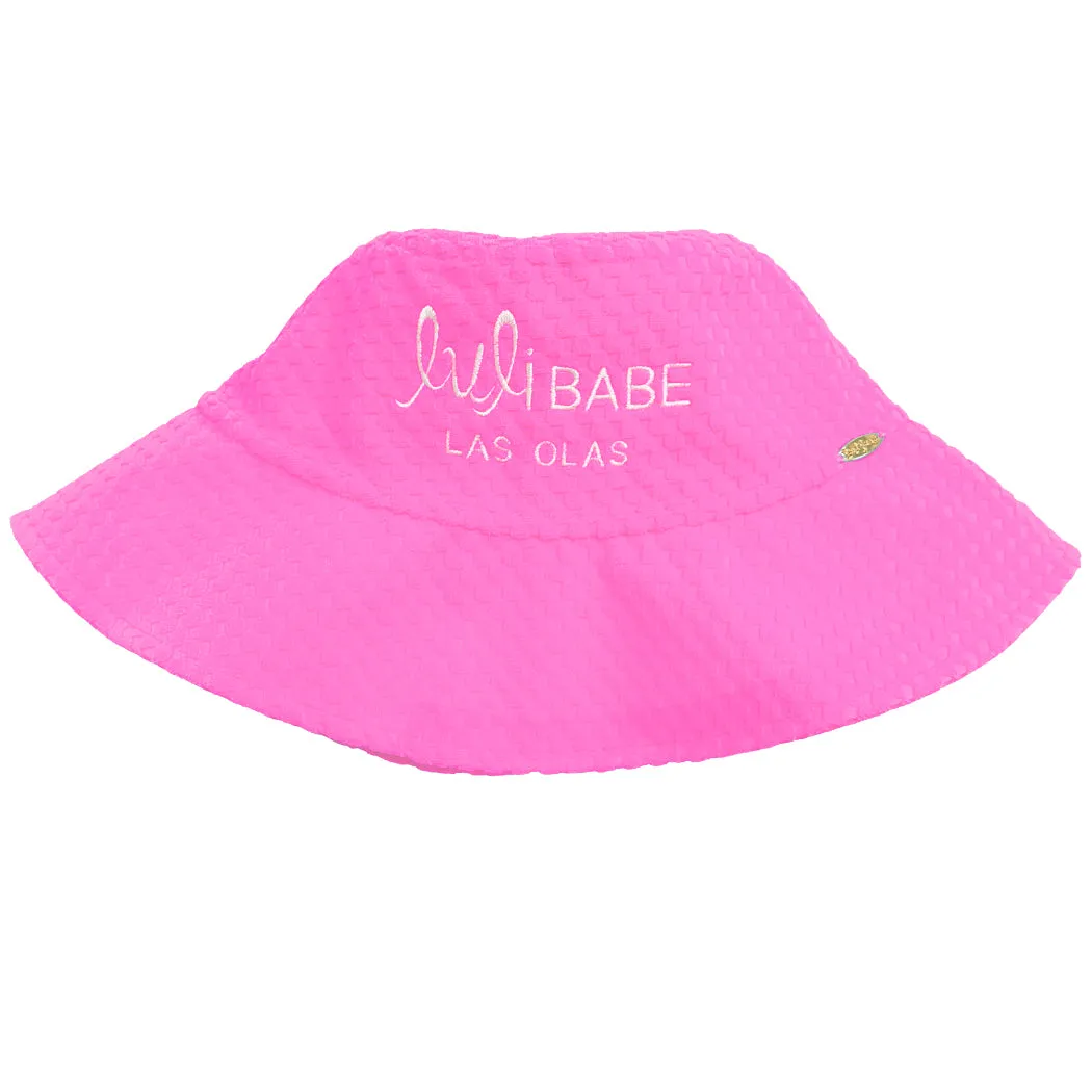 BEACH FUZZ - Luli Fama Embroidered Wide Brim Bucket Hat