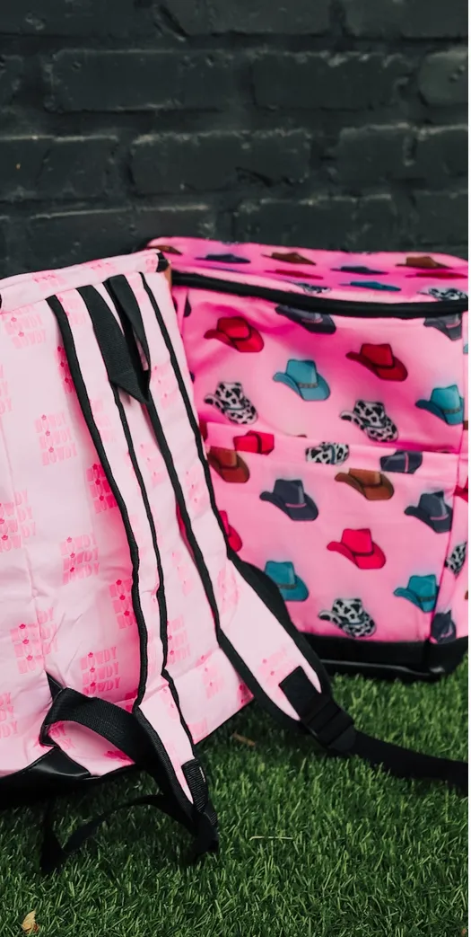 BKCLR007 USA Pink Cowboy Hat Backpack Cooler Bag