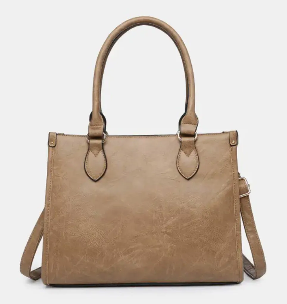 Black Tri-Color Satchel