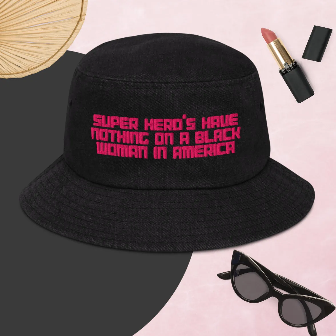 Black Woman Superhero's Bucket Hat
