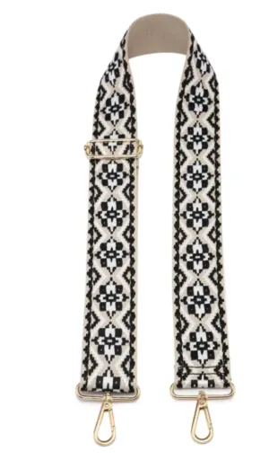 Black/White Tribal Guitar Strap