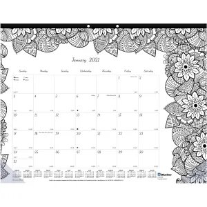 Blueline DoodlePlan Desk Pad - Botanica